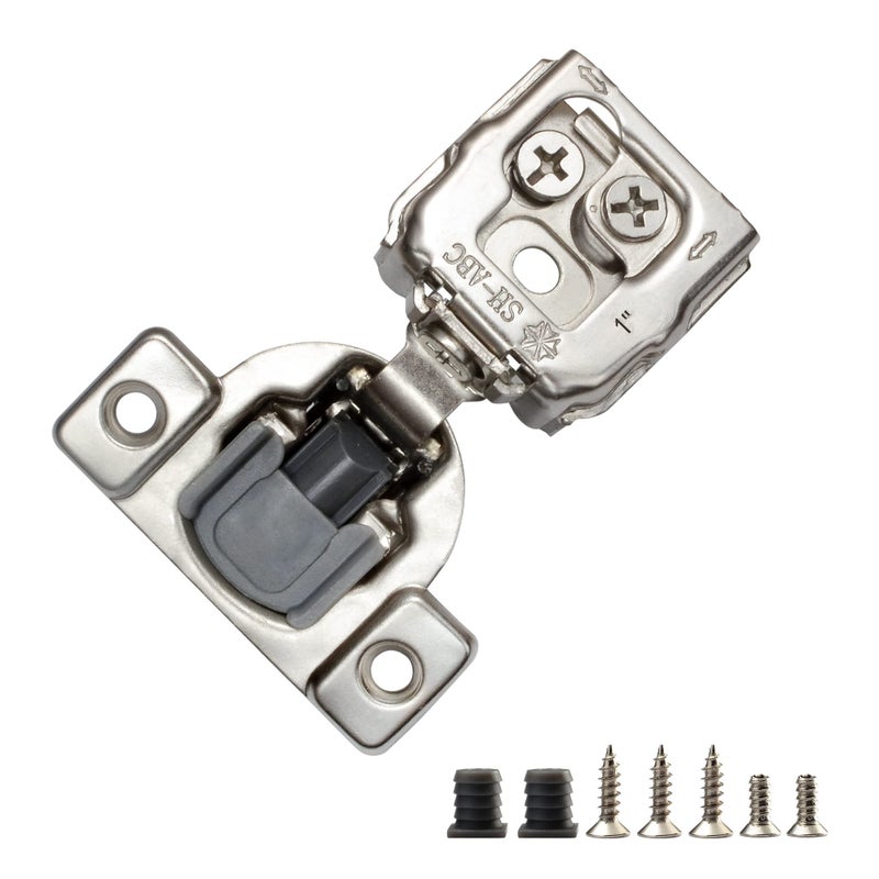 STIANC 50 Pack 1 Inch Overlay 3D Soft Close Hinges for Face Frame Kitchen Cabinet, 3 Way Adjustability, Quiet Self-Closing Door, 105 Degree - Image 1